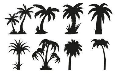 Set Of Palm Tree Silhouettes