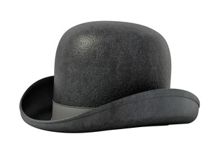 Bowler hat isolated on transparent background. 3D illustration