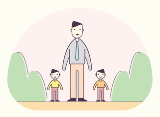 Fathers day - web banner of a celebrating fathers day, minimal design of father's day illustration
