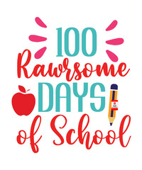 100-days-of-School calligraphy text quote design