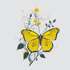 yellow butterfly on a flower vector © Ayesha