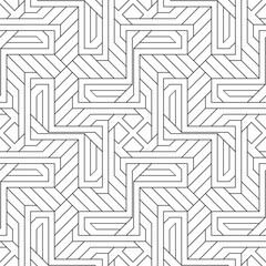 Vector seamless pattern. Modern stylish texture. Monochrome, linear abstract background.