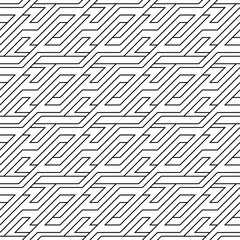 Vector seamless pattern. Modern stylish texture. Monochrome, linear abstract background.