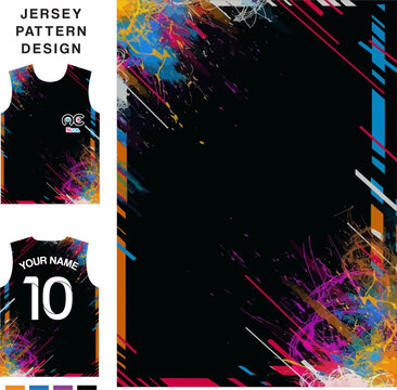 Abstract Rainbow Concept Vector Jersey Pattern Template For Printing Or Sublimation Sports Uniforms Football Volleyball Basketball E-sports Cycling And Fishing Free Vector.