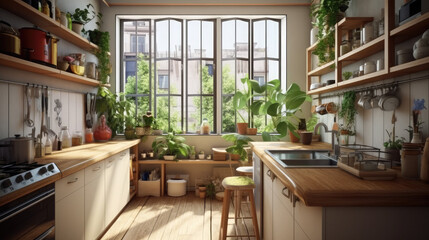 Modern kitchen interior, created using generative AI