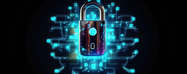 Security logo lock, created using generative AI
