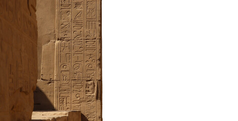 beautiful ancient egyptian carvings at Karnak temple in Luxor, Egypt