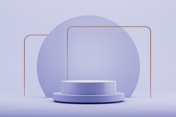 Purple round product presentation podium