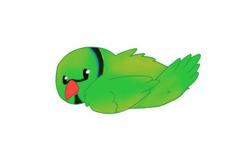 green parrot-look