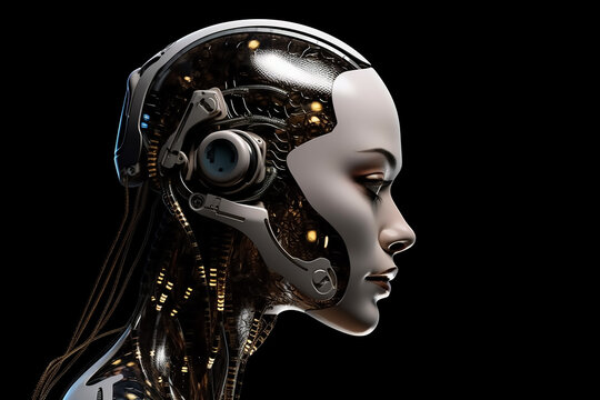 Futuristic Female Cyborgs, embracing the power of robotic technological advancements