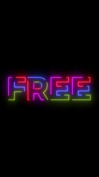 Free colored text. Laser vintage effect. Infinite loopable 4K animation