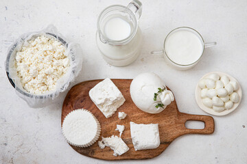 Fresh dairy products (milk, feta, cottage cheese, Mozzarella,yogurt, Buratta, cottage cheese