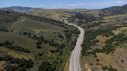 Fototapeta na wymiar Highway 1 near Gaviota Pass, Santa Barbara County