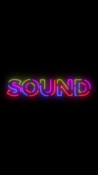 Sound colored text. Laser vintage effect. Infinite loopable 4K animation