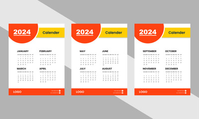 Calendar template for 2024 year. 2024 Calendar Week starts Monday
