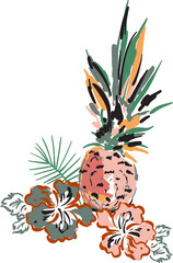 Fototapeta premium Summer island beach Vibes element