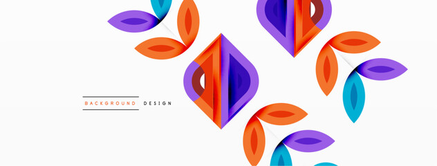 Colorful triangles and circles abstract background. Design for wallpaper, banner, background, landing page, wall art, invitation, prints, posters