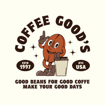 VINTAGE MASCOT CARTOON COFFEE BEANS