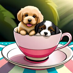 puppy in a cup