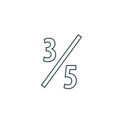 Three fifths icon vector logo design template