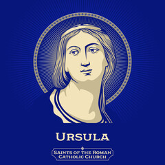 Catholic Saints. Ursula is a legendary Romano-British Christian saint who died on 21 October 383 or 385. - obrazy, fototapety, plakaty