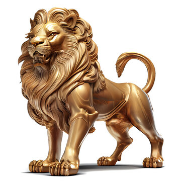 Lion Statue On Transparent Background