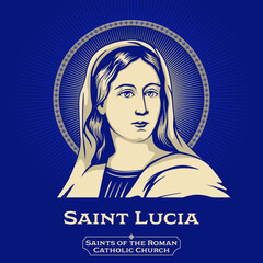 Catholic Saints. Saint Lucia (283-304) better known as Saint Lucy, was a Roman Christian martyr who died during the Diocletianic Persecution. - obrazy, fototapety, plakaty