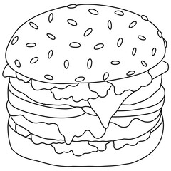 Hamburger black and white
