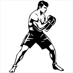 Boxer in vector design , isolated on white