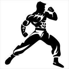 Boxer in vector design , isolated on white