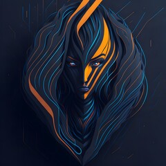Abstract girl face background