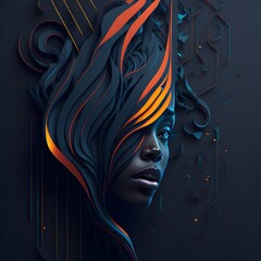 Abstract girl face background