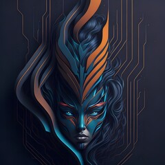 Abstract girl face background