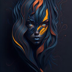 Abstract girl face background