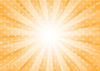 ポップでかわいい集中線・サンバースト　ドット　水玉