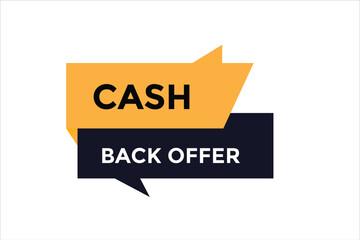 Cash back offer button web banner templates. Vector Illustration 