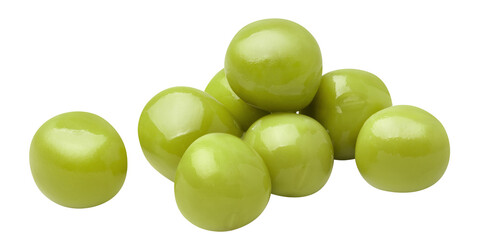 Delicious green peas cut out