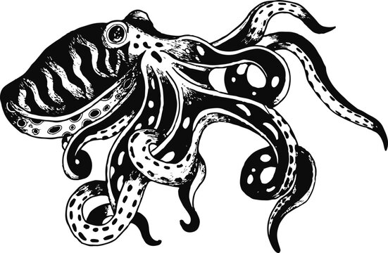 Octopus tattoo vector art