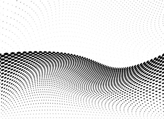 Halftone point. Fading gradient. Background from squares. Point texture of noise. Overlay effect. Reliability pattern.