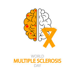 Multiple sclerosis day world brain, vector art illustration.
