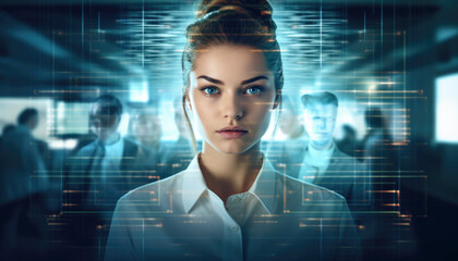 Beautiful young female influencer model with perfect makeup and glamorous lifestyle. Generative AI illustrations