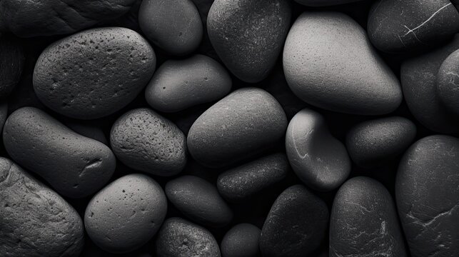 An abstract background featuring smooth stone textures, shot with a macro lens under soft morning light, using high contrast black and white film for a minimalist, tactile feel - Generative ai