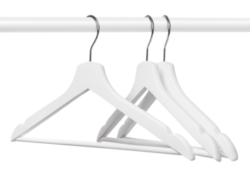 White hangers on white rod, cut out