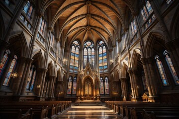 Obraz premium Ai generated interior of a Church