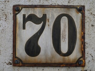 Nummer Zahl Ziffer 70 für Geburtstag oder Jubiläum