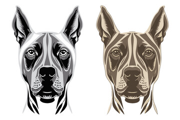 Doberman Head, Silhouette Illustration Art design