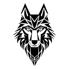 Fototapeta premium Head Wolf Tribal Art Design