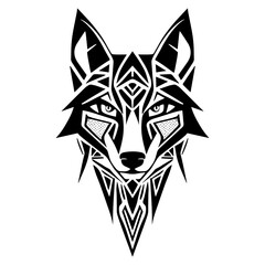 Fototapeta premium Head Wolf Tribal Art Design