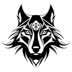 Obraz premium Head Wolf Tribal Art Design