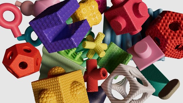 Abstract Bumpy Plastic Thingies Composition No.02